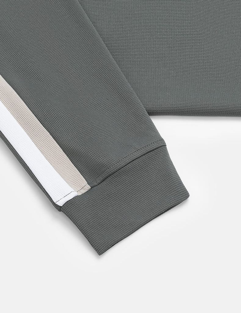 Áo nỉ cổ tròn nam vai phối màu