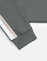 Áo nỉ cổ tròn nam vai phối màu