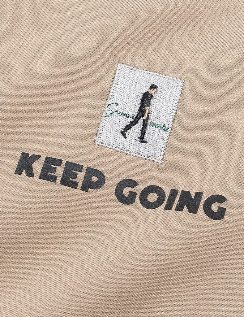 Áo nỉ nam cổ tròn đáp thêu ngực