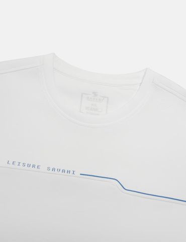 Áo nỉ cổ tròn nam phối thân trên hình in ngang ngực