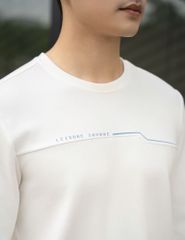 Áo nỉ cổ tròn nam phối thân trên hình in ngang ngực