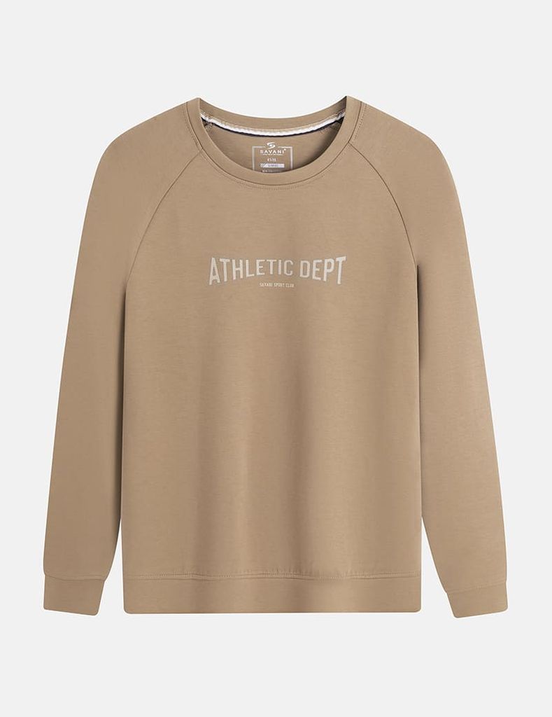 Áo nỉ cổ tròn nam in trước ngực