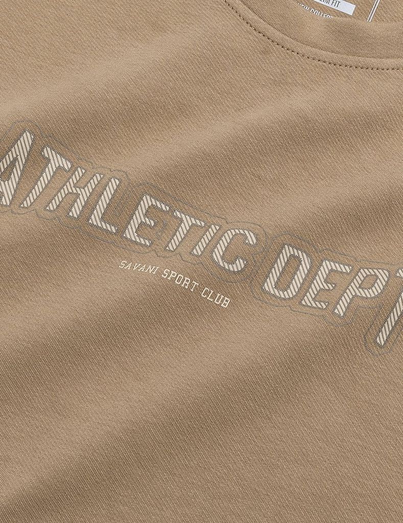 Áo nỉ cổ tròn nam in trước ngực