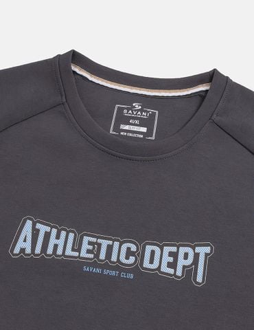 Áo nỉ cổ tròn nam in trước ngực