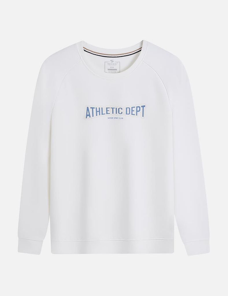 Áo nỉ cổ tròn nam in trước ngực