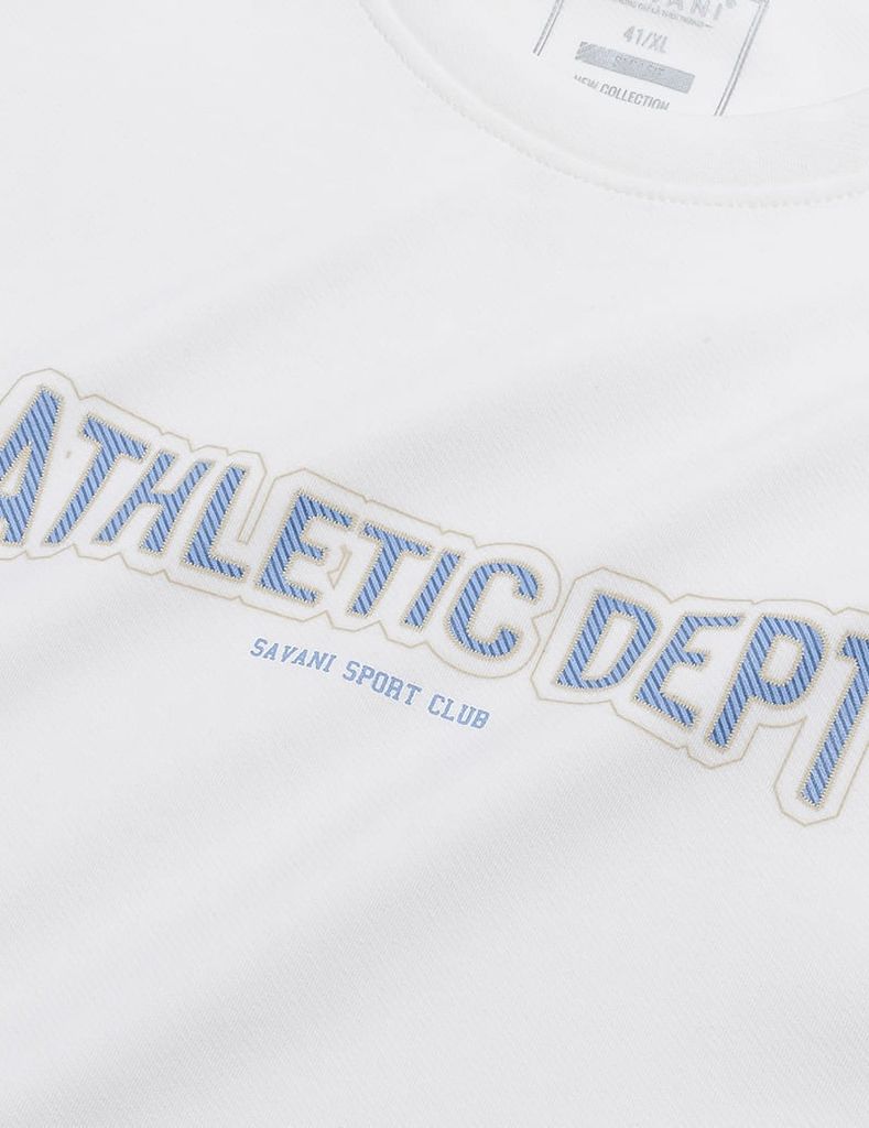 Áo nỉ cổ tròn nam in trước ngực