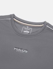 Áo nỉ cổ tròn nam phối lé 2 vai hình in trước ngực