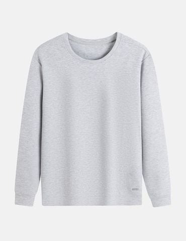 Áo nỉ nam cổ tròn pack cao su