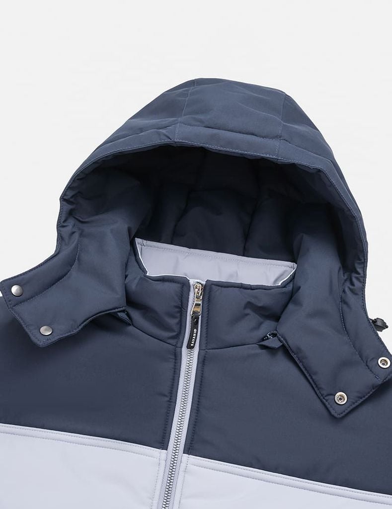 Áo phao chần bông nam mũ tháo rời