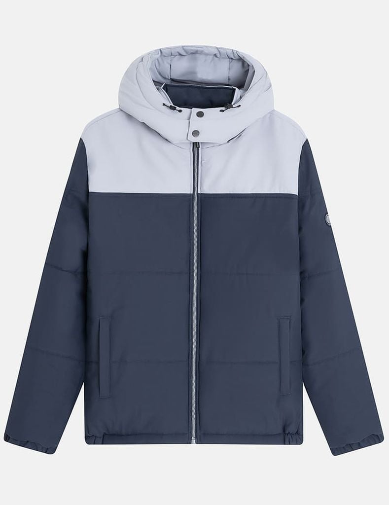 Áo phao chần bông nam mũ tháo rời