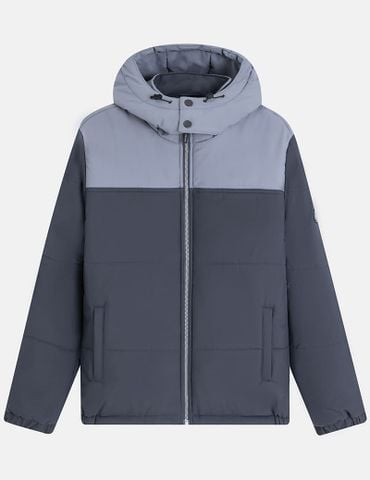 Áo phao chần bông nam mũ tháo rời