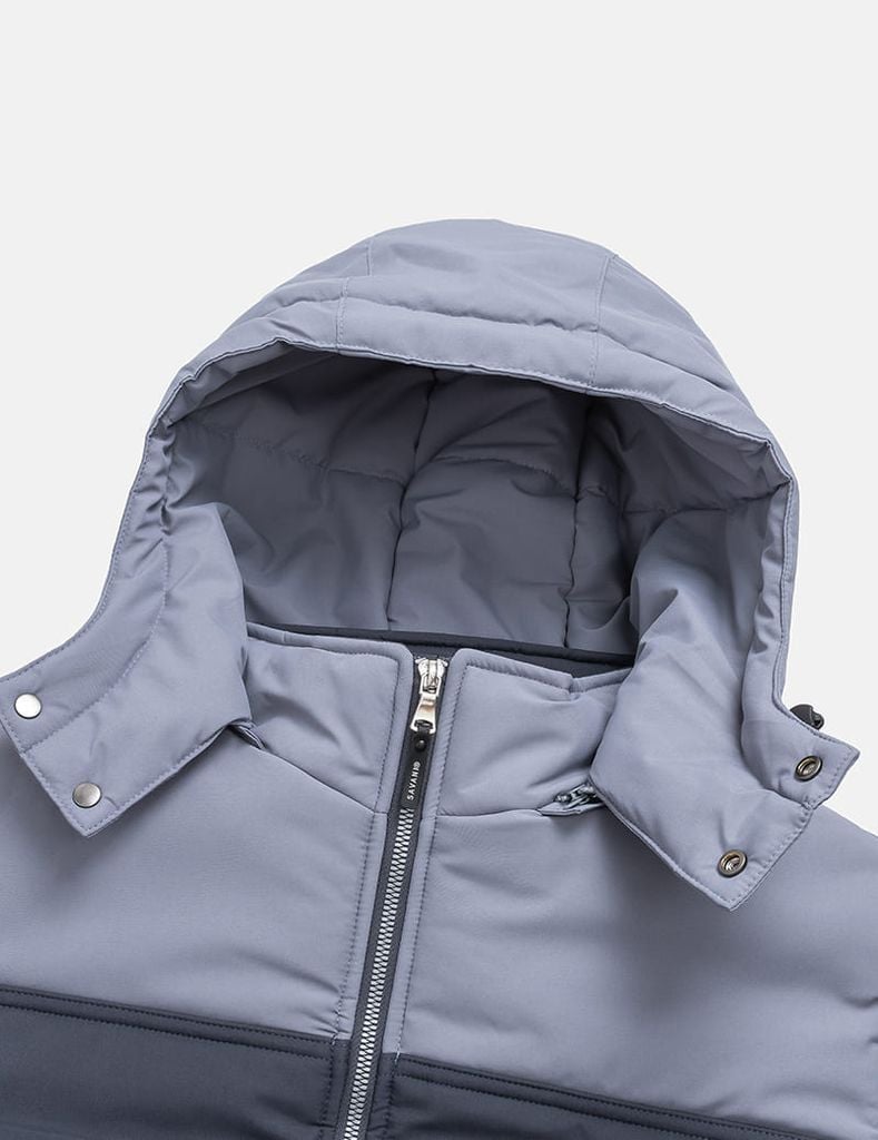 Áo phao chần bông nam mũ tháo rời