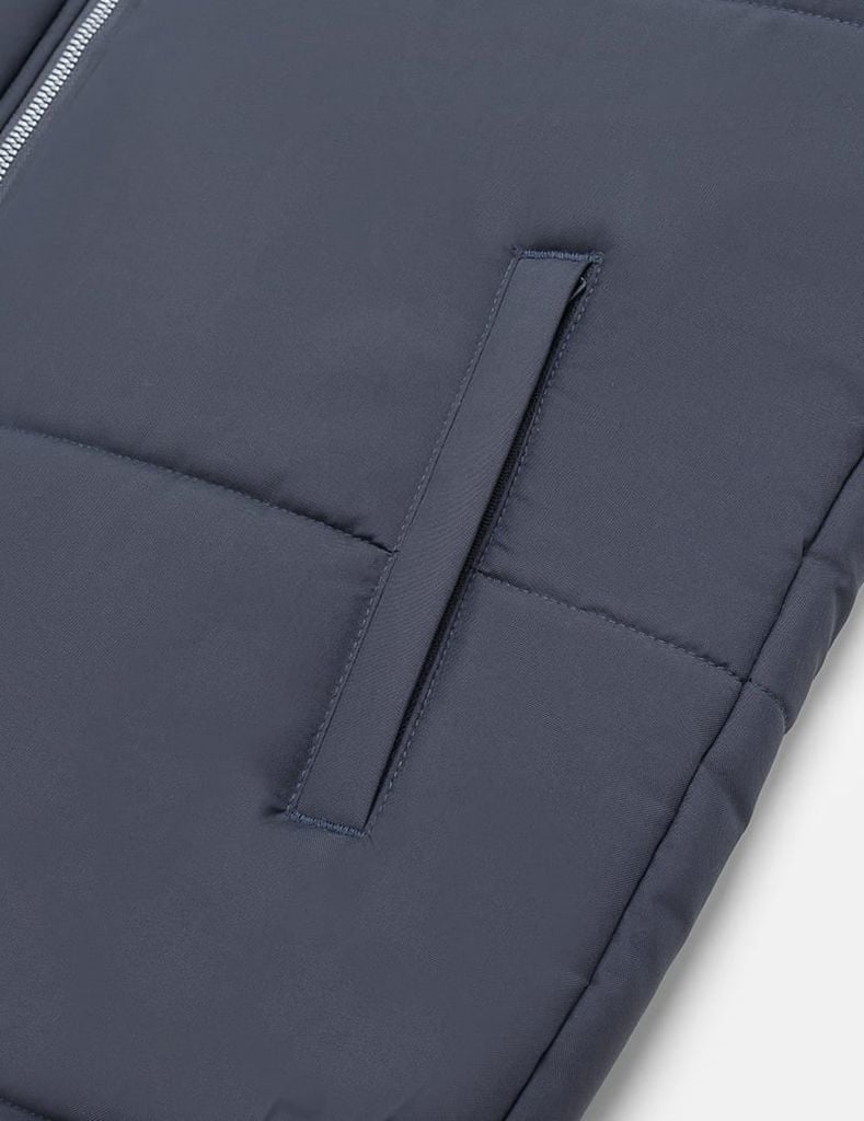 Áo phao chần bông nam mũ tháo rời