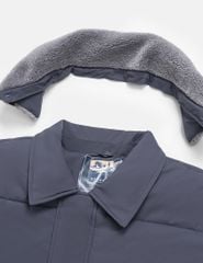 Áo chần bông nam cổ bẻ lông tháo rời