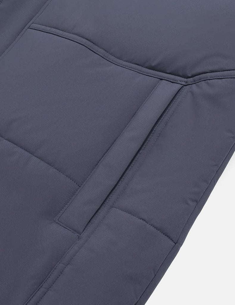 Áo chần bông nam cổ bẻ lông tháo rời