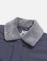 Áo chần bông nam cổ bẻ lông tháo rời