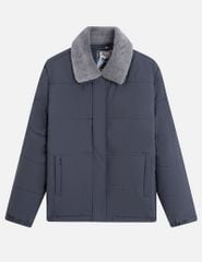 Áo chần bông nam cổ bẻ lông tháo rời