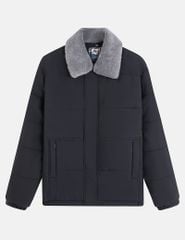 Áo chần bông nam cổ bẻ lông tháo rời