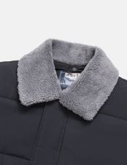 Áo chần bông nam cổ bẻ lông tháo rời