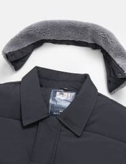 Áo chần bông nam cổ bẻ lông tháo rời