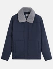 Áo chần bông nam cổ bẻ lông tháo rời