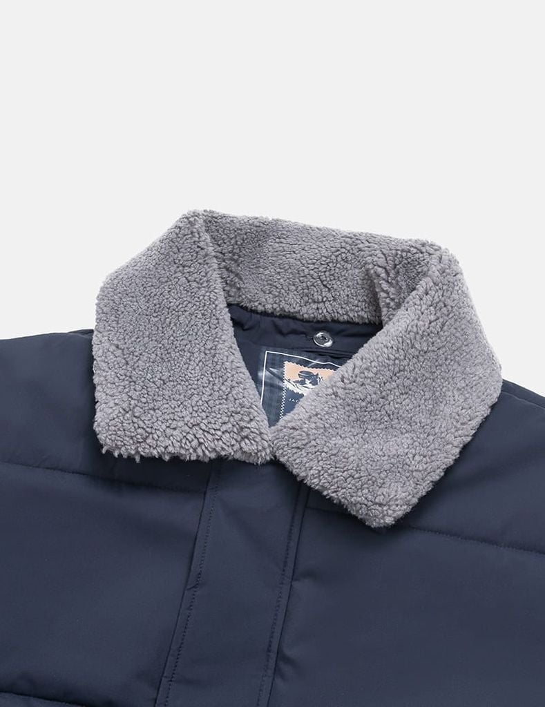 Áo chần bông nam cổ bẻ lông tháo rời