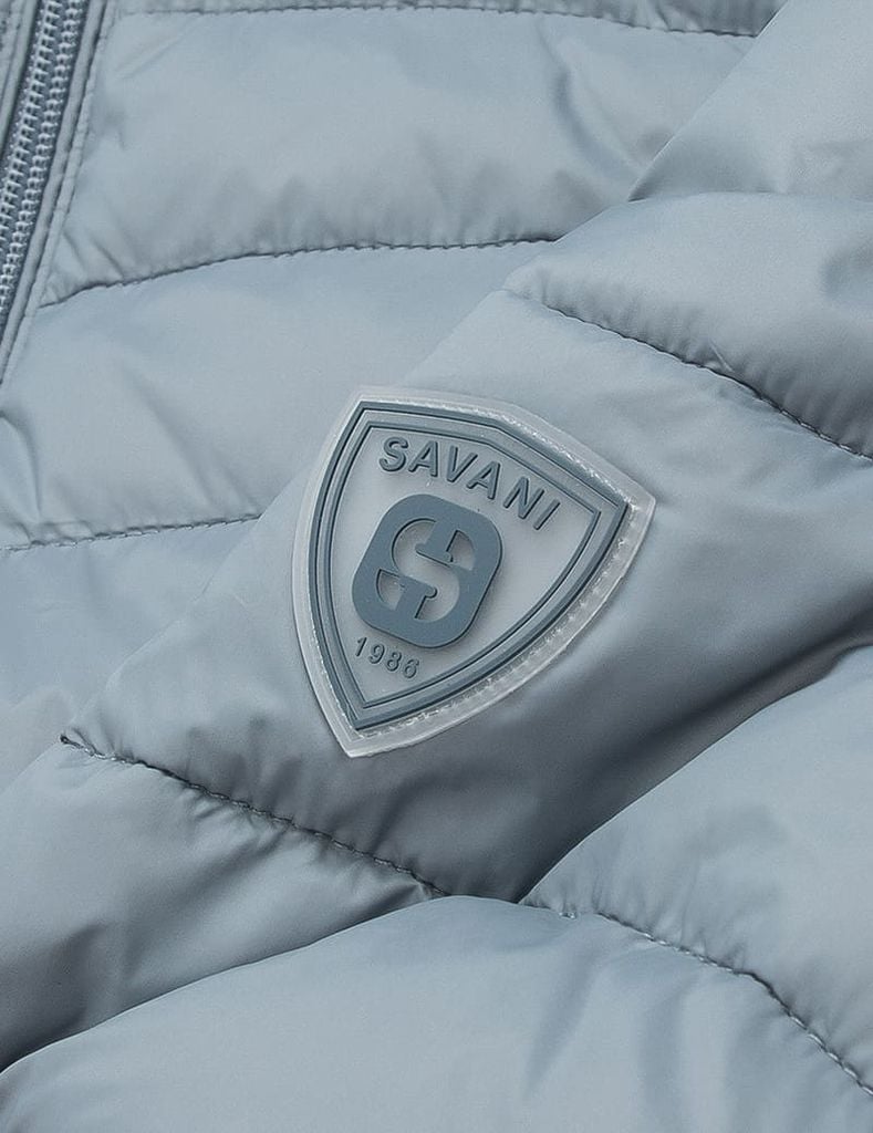 Áo phao nam siêu nhẹ có mũ logo trước ngực