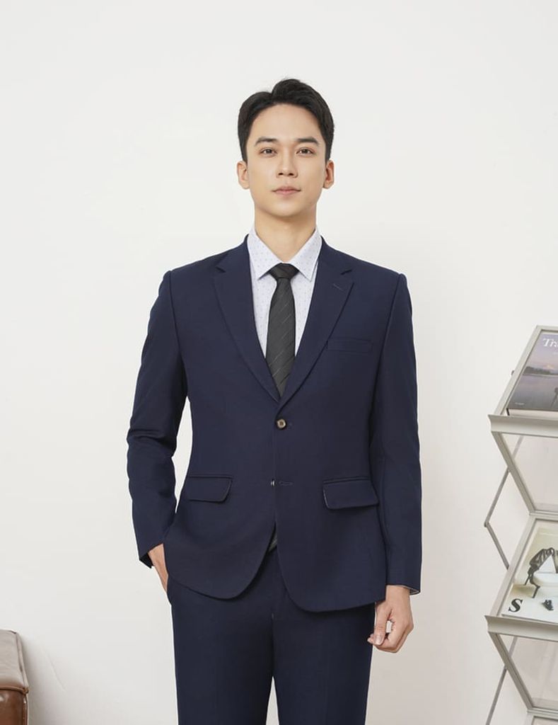 Áo vest nam hai khuy cổ ve ngang (Tặng 1 quần vest cùng bộ + 1 áo sơ mi nam)