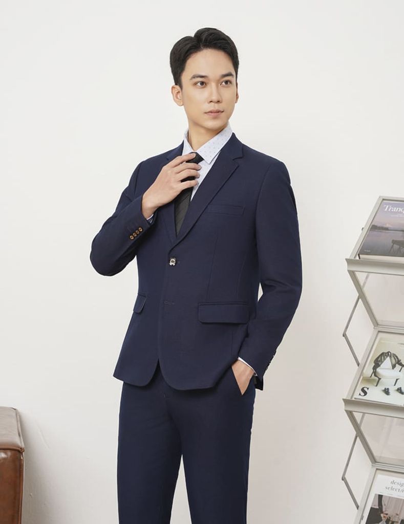 Áo vest nam hai khuy cổ ve ngang (Tặng 1 quần vest cùng bộ + 1 áo sơ mi nam)