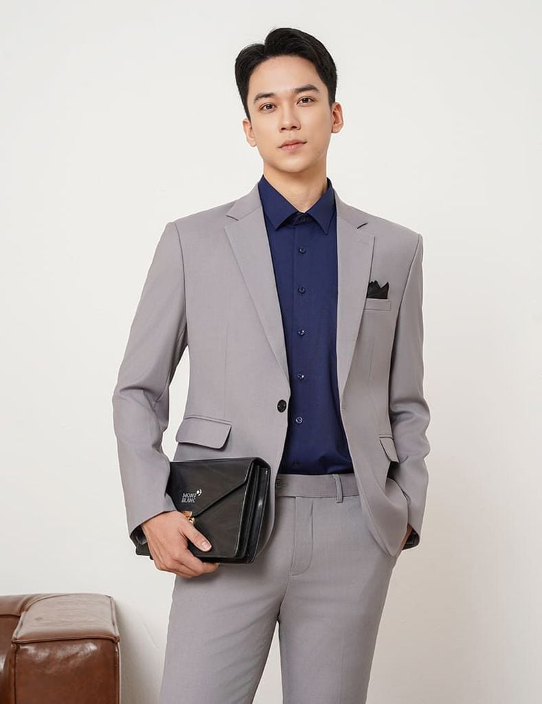 Áo vest nam 1 khuy (tặng 1 quần vest cùng mã + 1 sơ mi nam GNY ≤ 595K + 1 gile vest)