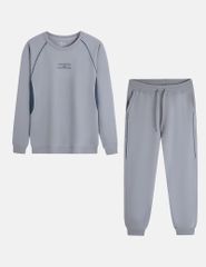 Bộ nỉ cổ tròn nam hình in trước ngực