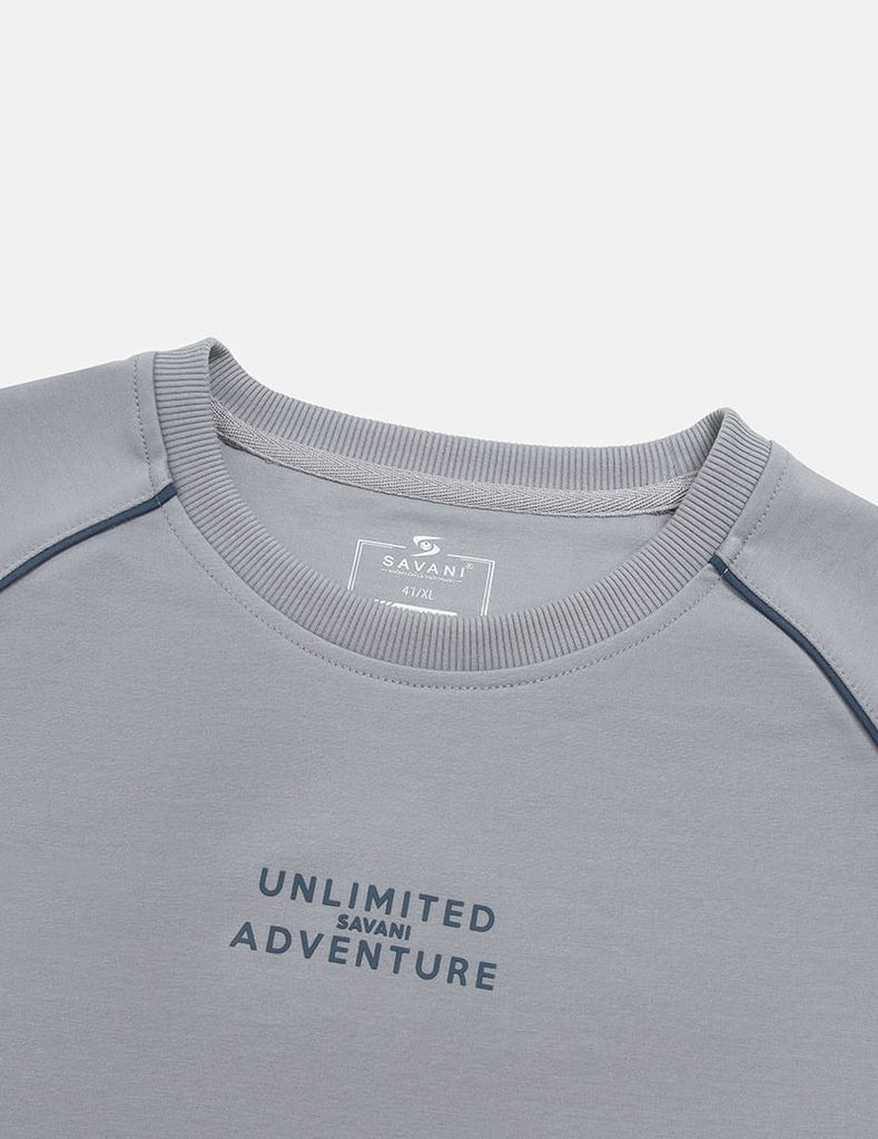 Bộ nỉ cổ tròn nam hình in trước ngực