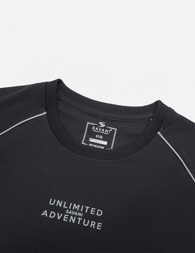 Bộ nỉ cổ tròn nam hình in trước ngực