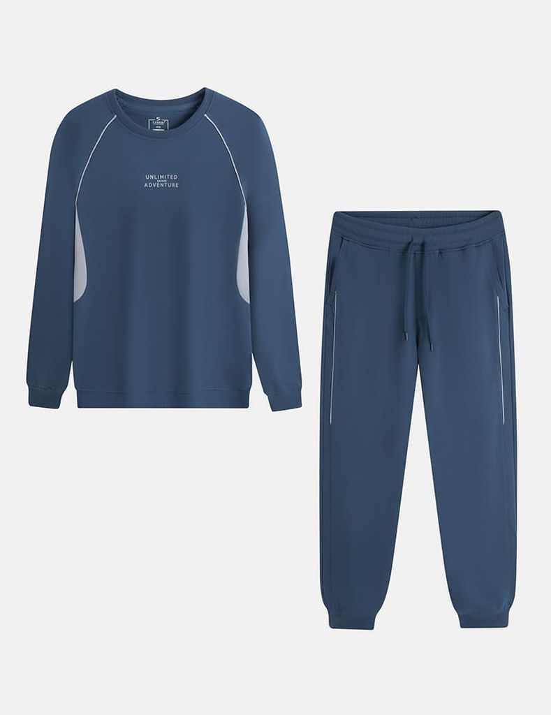 Bộ nỉ cổ tròn nam hình in trước ngực