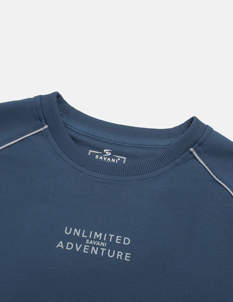 Bộ nỉ cổ tròn nam hình in trước ngực