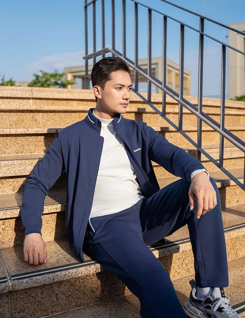 Bộ đồ đông 2 da nam kéo khóa