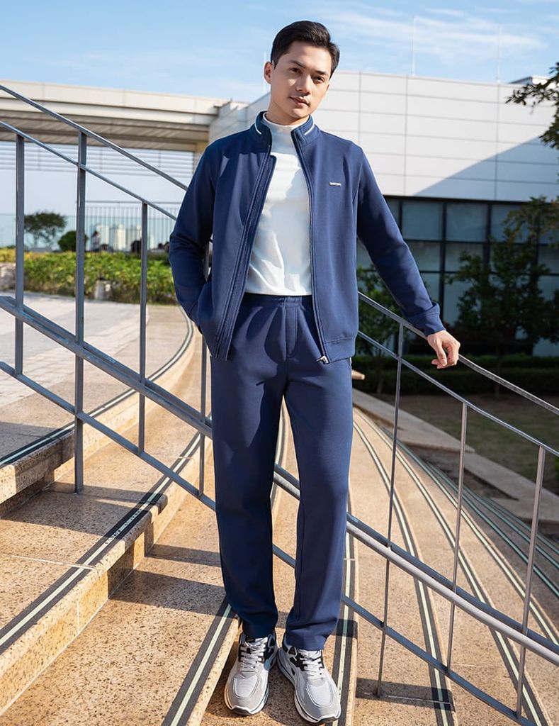 Bộ đồ đông 2 da nam kéo khóa