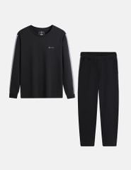 Bộ nỉ cổ tròn nam in logo trước ngực