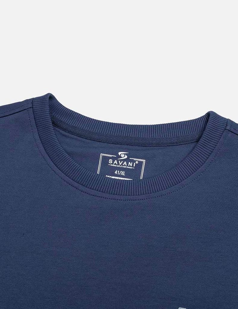 Bộ nỉ cổ tròn nam in logo trước ngực