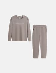 Bộ nỉ cổ tròn nam hình in trước ngực