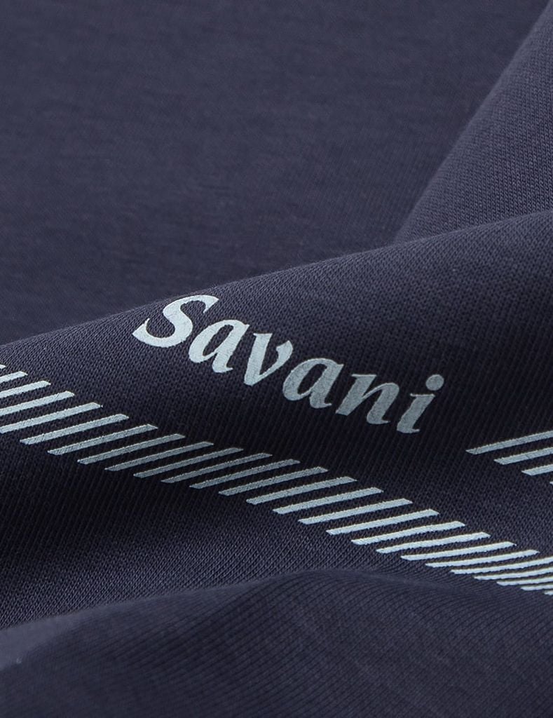 Bộ nỉ cổ tròn nam in 2 tay