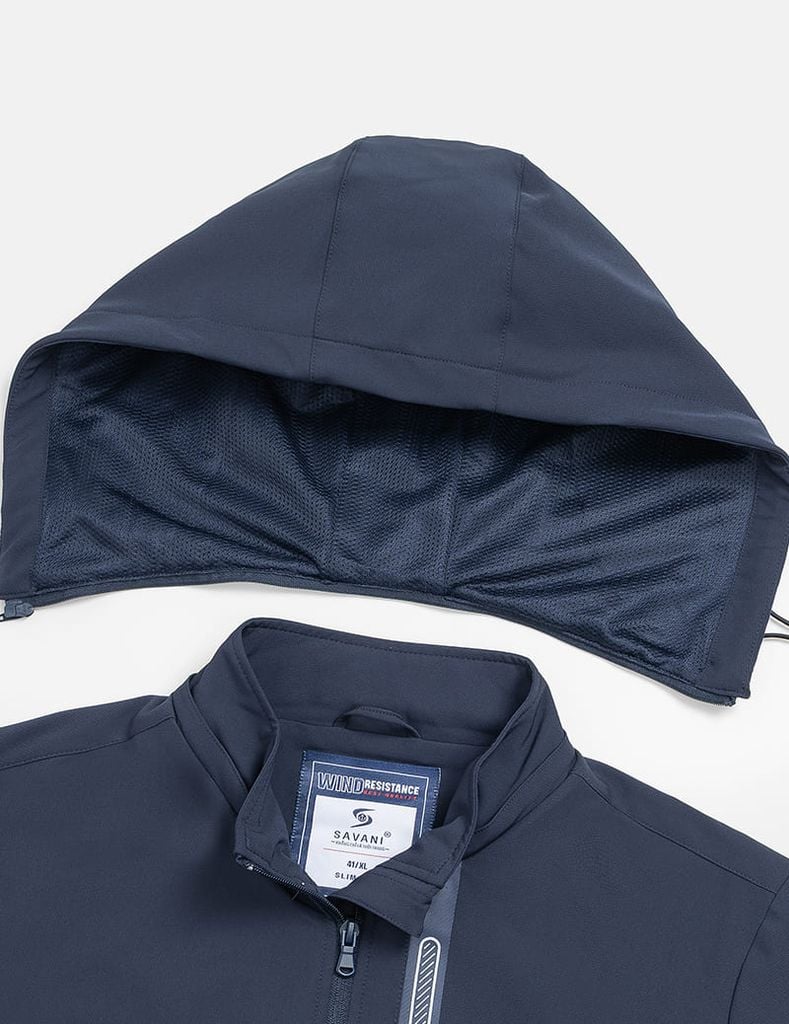 Bộ gió có mũ nam hình in trước ngực