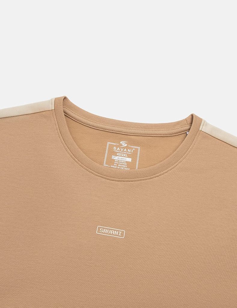 Bộ đồ hè nam phối dọc tay vai hình in trước ngực