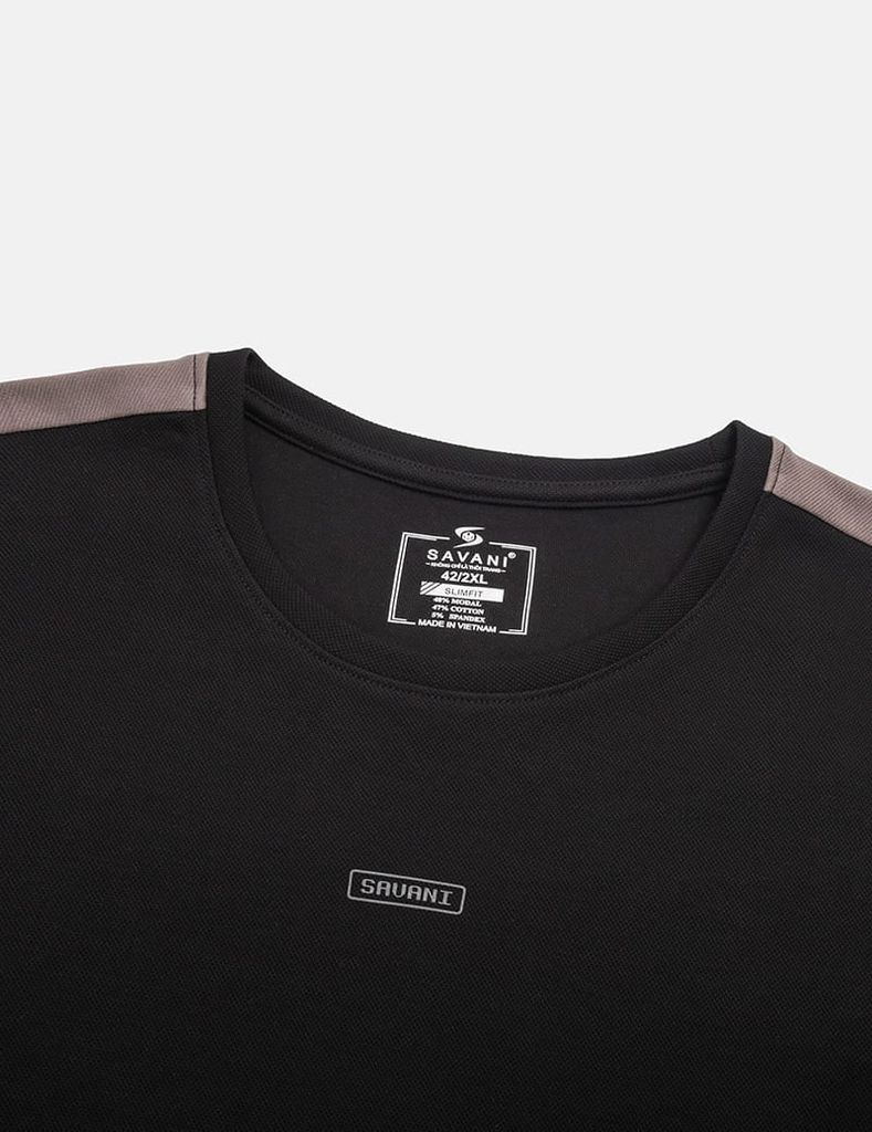 Bộ đồ hè nam phối dọc tay vai hình in trước ngực