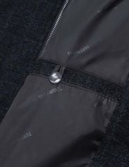 Áo khoác dạ nam cổ đứng mác da sau lưng