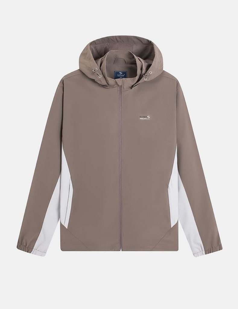 Áo khoác gió có mũ nam In logo trước ngực