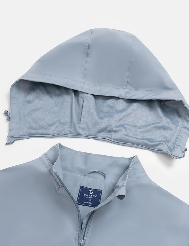 Áo khoác gió có mũ nam In logo trước ngực