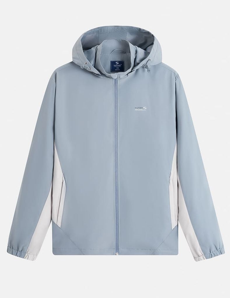 Áo khoác gió có mũ nam In logo trước ngực