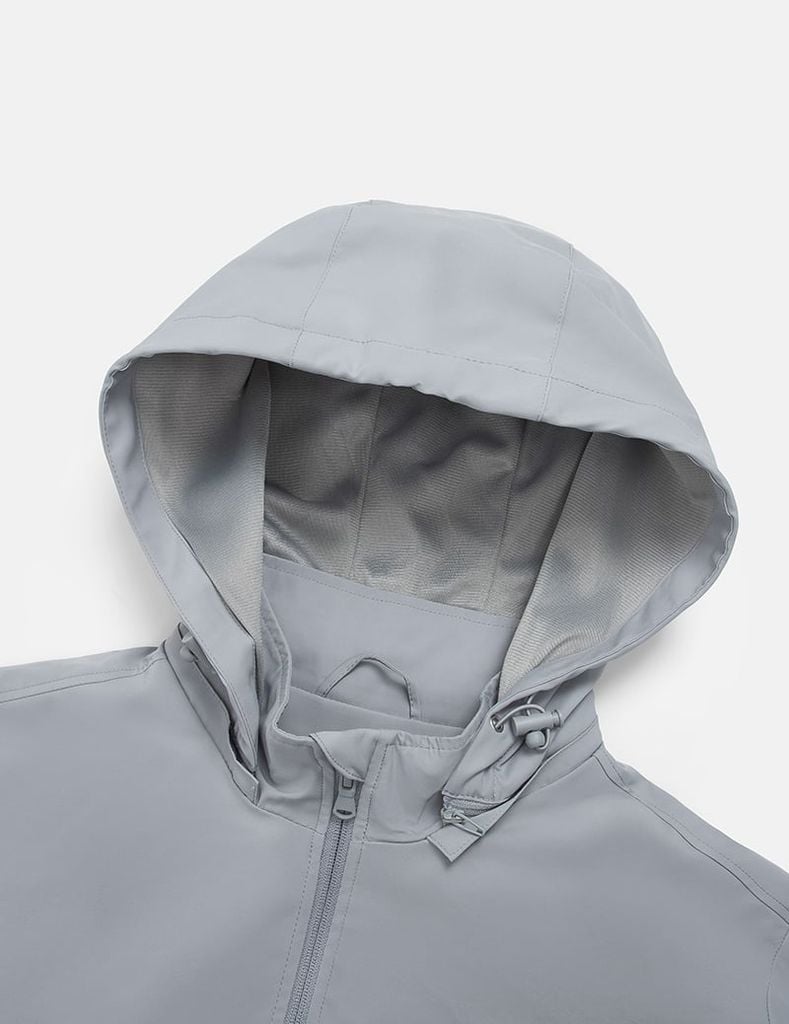 Áo khoác gió có mũ nam In logo trước ngực
