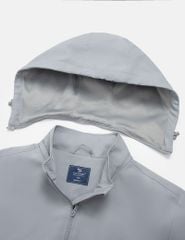 Áo khoác gió có mũ nam In logo trước ngực